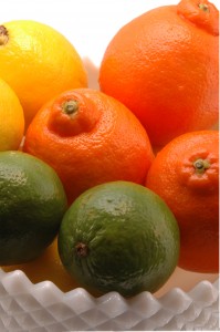 three citrus in white bowl