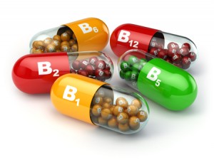 45111448 - vitamin b. capsules b1 b2 b6 b12 on white isolated background. 3d